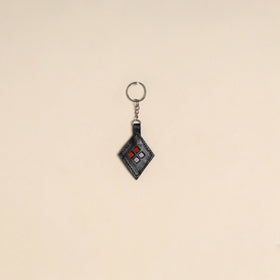 Black - handcrafted kutch leather keychain 07