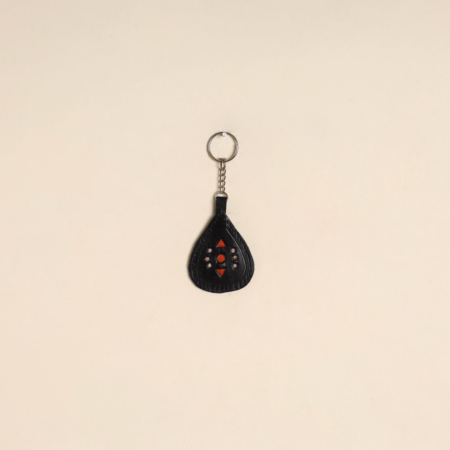 Black - handcrafted kutch leather keychain 13