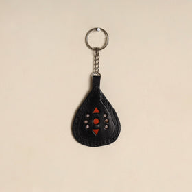 Black - handcrafted kutch leather keychain 13