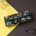 Black Handcrafted Kutch Leather Block Printed Spectacle Case