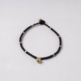 Handcrafted odisha dokra beads threadwork tribal anklet 01