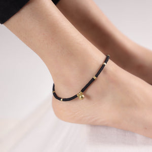 Handcrafted odisha dokra beads threadwork tribal anklet 01