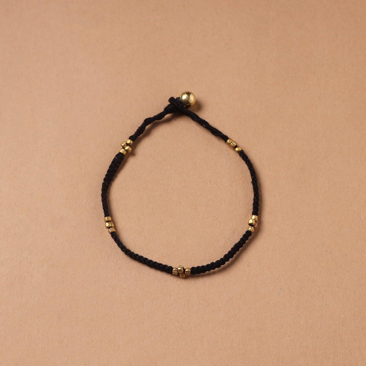 Handcrafted odisha dokra beads threadwork tribal anklet 06