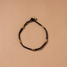 Handcrafted odisha dokra beads threadwork tribal anklet 06