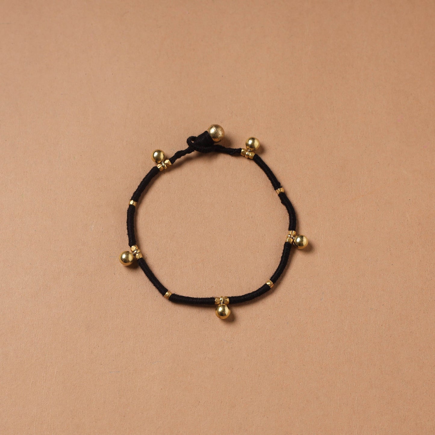 Handcrafted odisha dokra beads threadwork tribal anklet 12