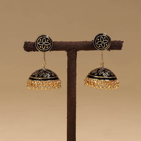 Handcrafted paka meenakari jhumki earrings 194