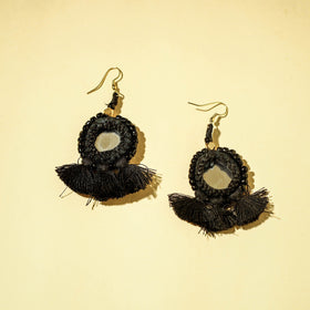 Handcrafted Patwa Mirror & Threadwork Earrings