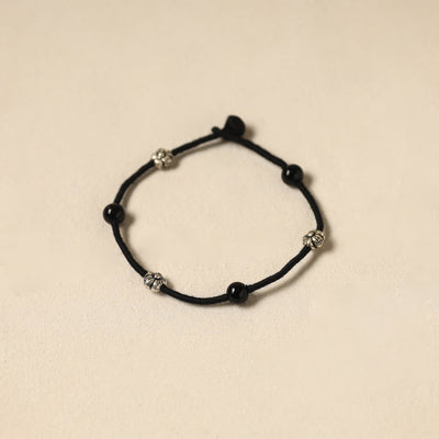 Black - handcrafted patwa thread & beadwork anklet