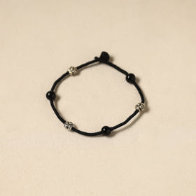 Black - handcrafted patwa thread & beadwork anklet