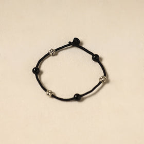 Black - handcrafted patwa thread & beadwork anklet