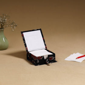 Black - handcrafted printed card holder with slips 20