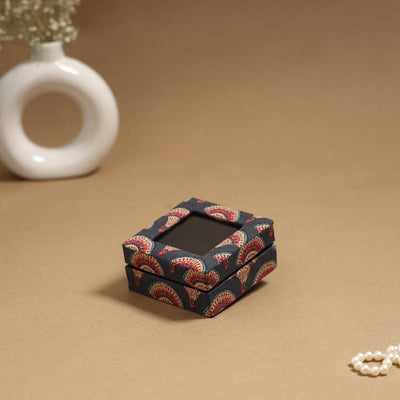 Handcrafted printed fabric ring/earring box 60