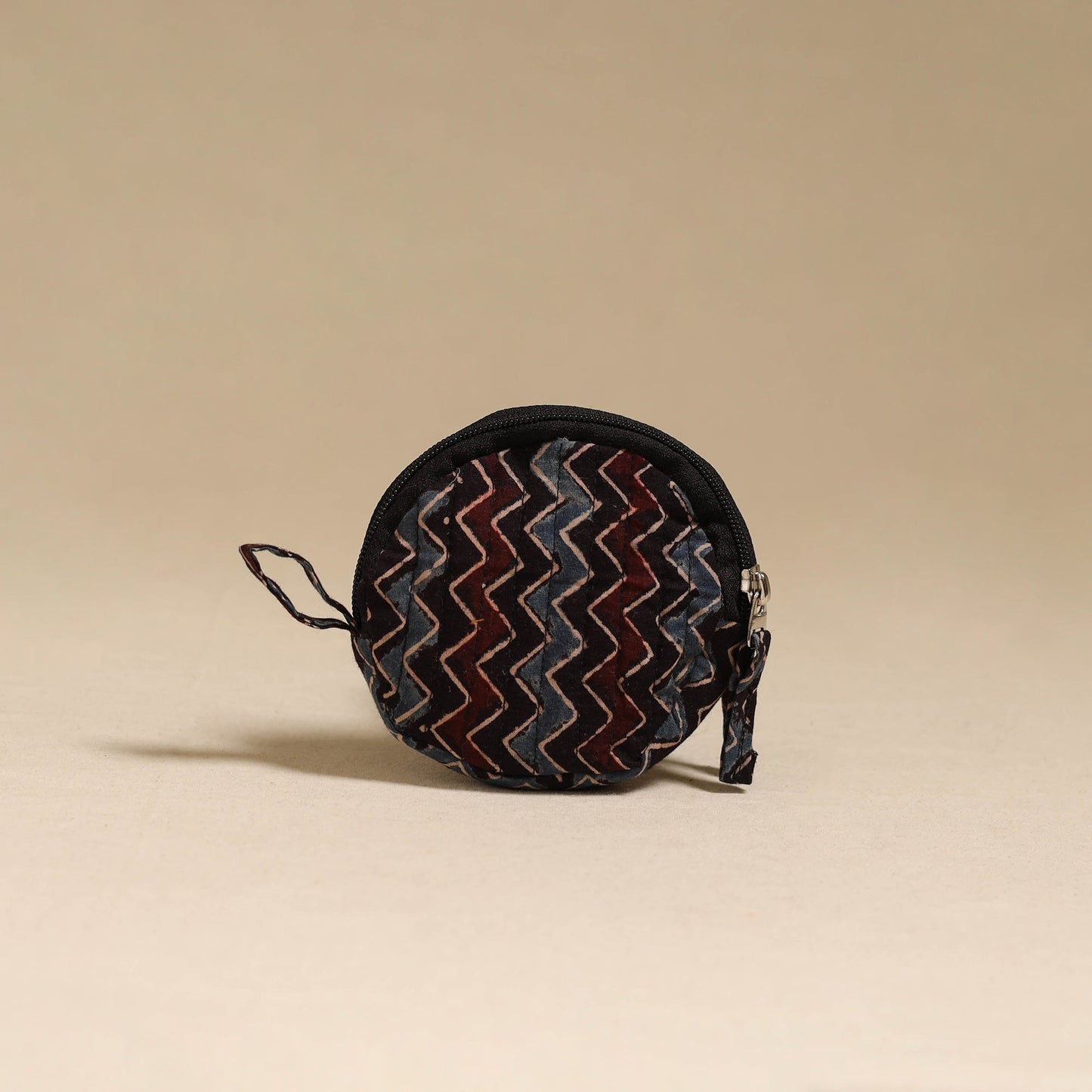 Black - handcrafted quilted ajrakh block printed fabric