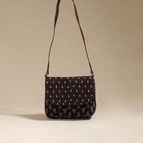 Handcrafted quilted ajrakh block printed fabric sling bag
