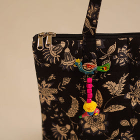  Black Handcrafted Quilted Cotton Hand Bag