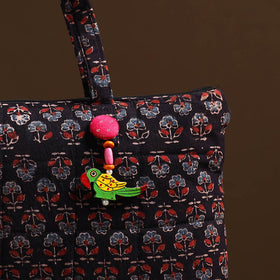 Black Handcrafted Quilted Cotton Hand Bag 17