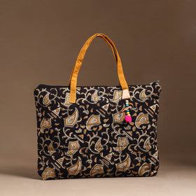 Black Handcrafted Quilted Cotton Hand Bag 24