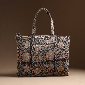 Black Handcrafted Quilted Cotton Hand Bag 25