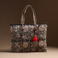 Black Handcrafted Quilted Cotton Hand Bag 25