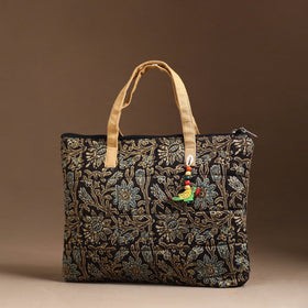 Black Handcrafted Quilted Cotton Hand Bag 32