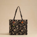  Black Handcrafted Quilted Cotton Hand Bag