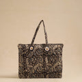 Black Handcrafted Quilted Cotton Hand Bag