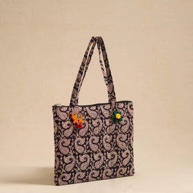  Black Handcrafted Quilted Cotton Hand Bag