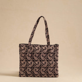 Black Handcrafted Quilted Cotton Hand Bag