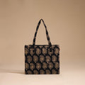 Black - handcrafted quilted cotton handbag 03