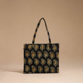 Black - handcrafted quilted cotton handbag 11