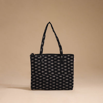 Black - handcrafted quilted cotton handbag 19