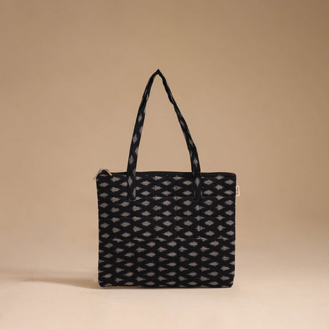 Black - handcrafted quilted cotton handbag 19