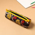Black Handcrafted Quilted Cotton Pencil Pouch
