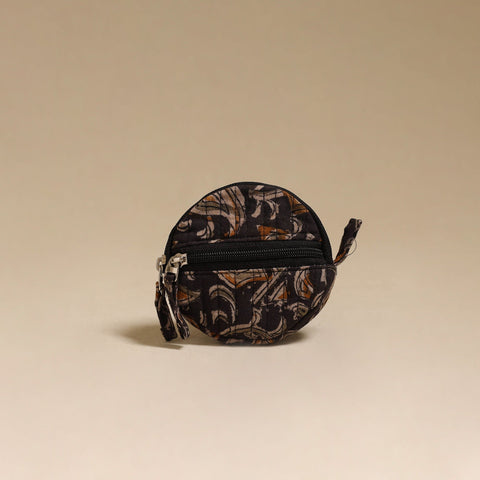 Black - handcrafted quilted kalamkari block printed fabric