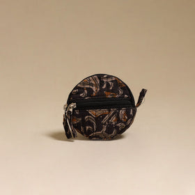 Black - handcrafted quilted kalamkari block printed fabric