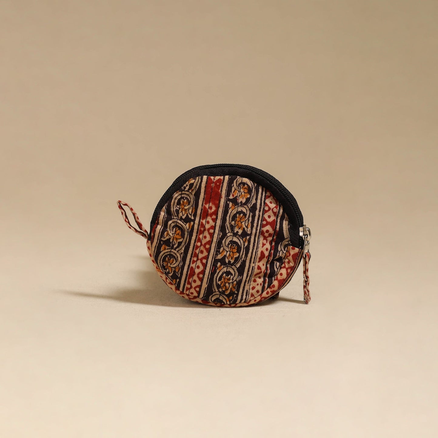 Black - handcrafted quilted kalamkari block printed fabric