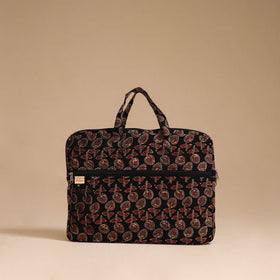 Black - handcrafted cotton quilted laptop bag 45