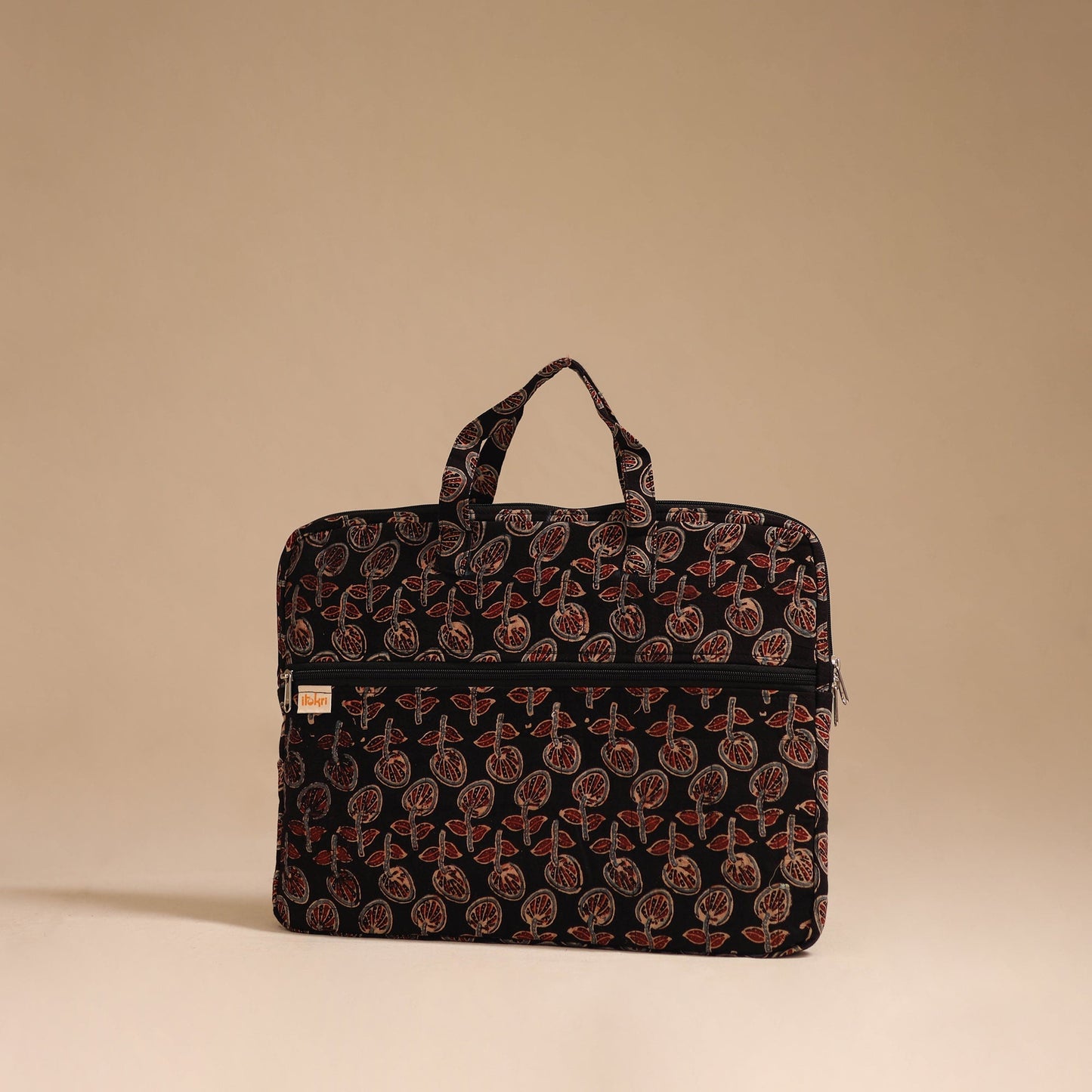 Black - handcrafted cotton quilted laptop bag 45