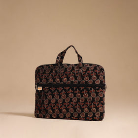 Black - handcrafted cotton quilted laptop bag 45