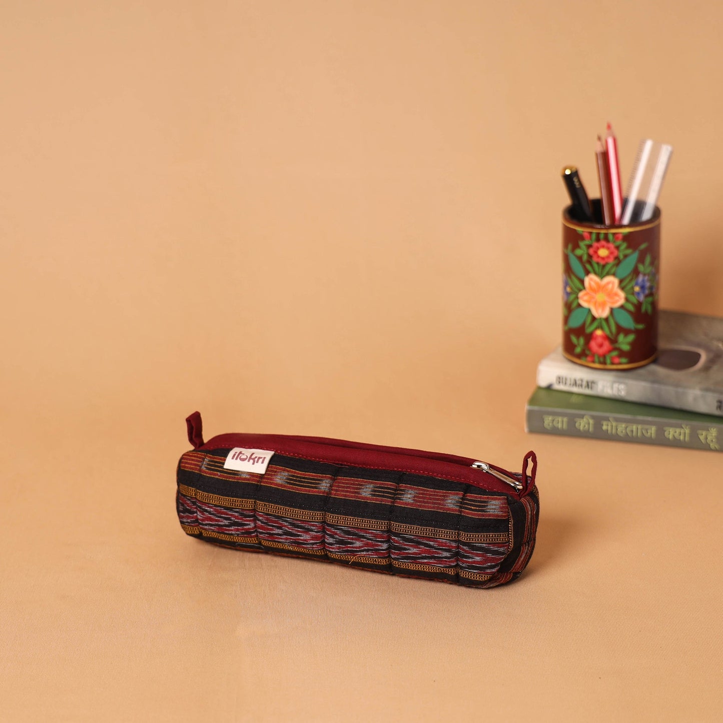 Handcrafted quilted pencil pouch 03