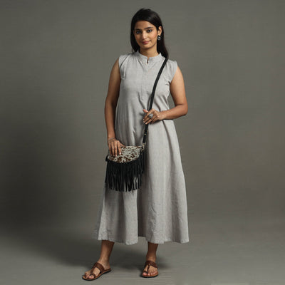  Handcrafted Suede Leather Fringe Sling Bag 