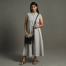  Handcrafted Suede Leather Fringe Sling Bag 