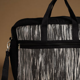  Black Handcrafted Upcycled Woven Laptop Bag 
