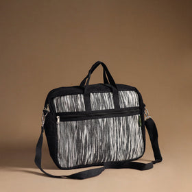  Black Handcrafted Upcycled Woven Laptop Bag 