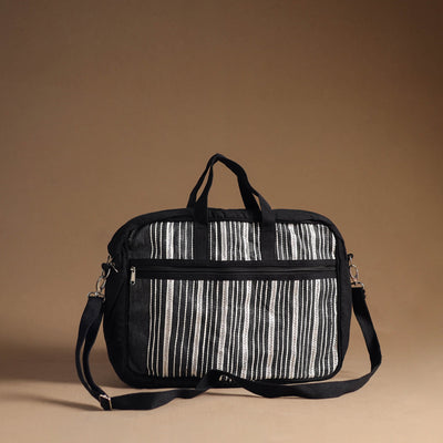  Black Handcrafted Upcycled Woven Laptop Bag 