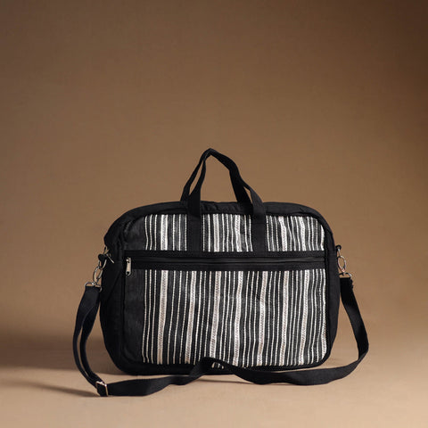  Black Handcrafted Upcycled Woven Laptop Bag 