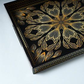  Black Handcrafted Wooden Epoxy Resin Tray 