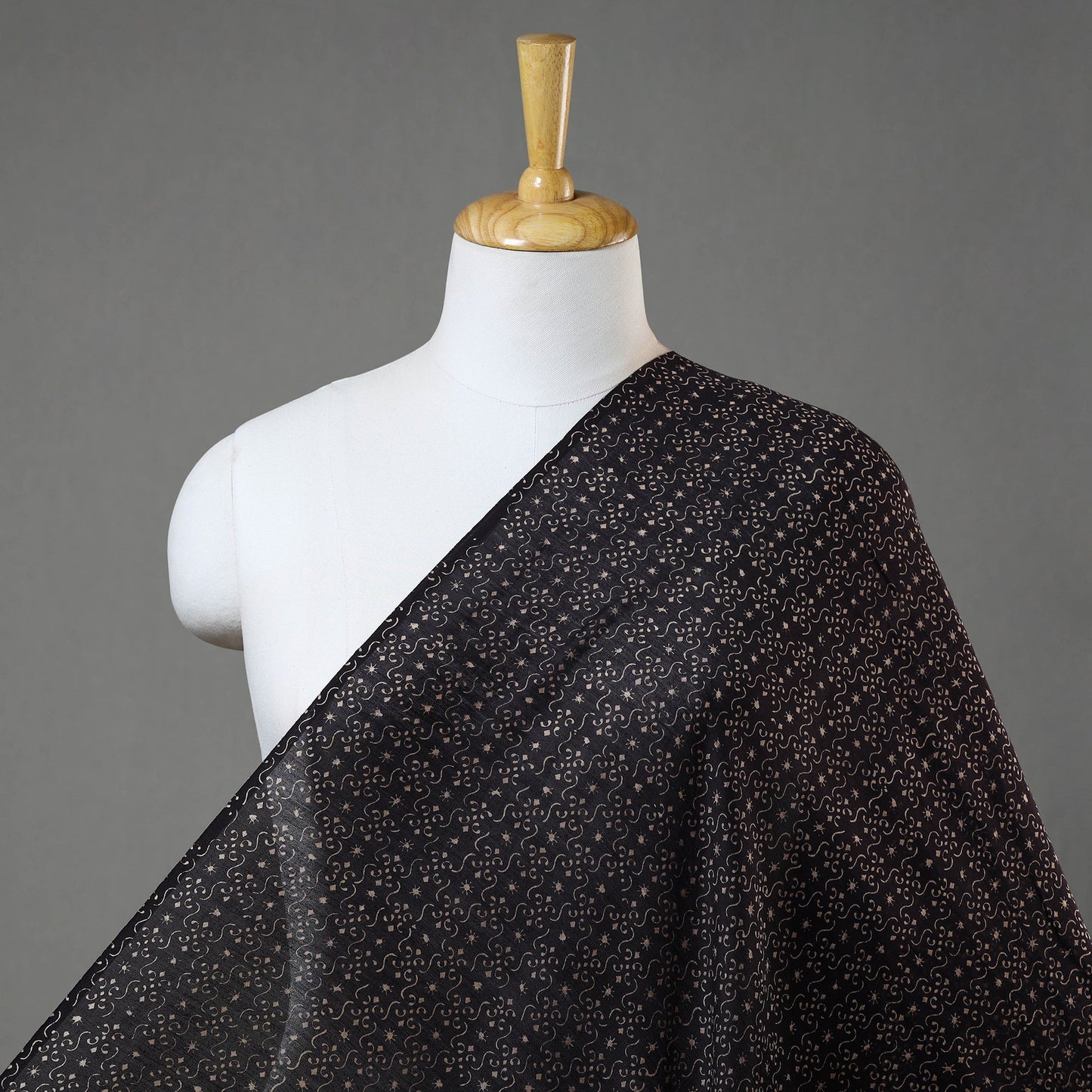 Handloom Chanderi Silk Block Print Ajrakh Fabric