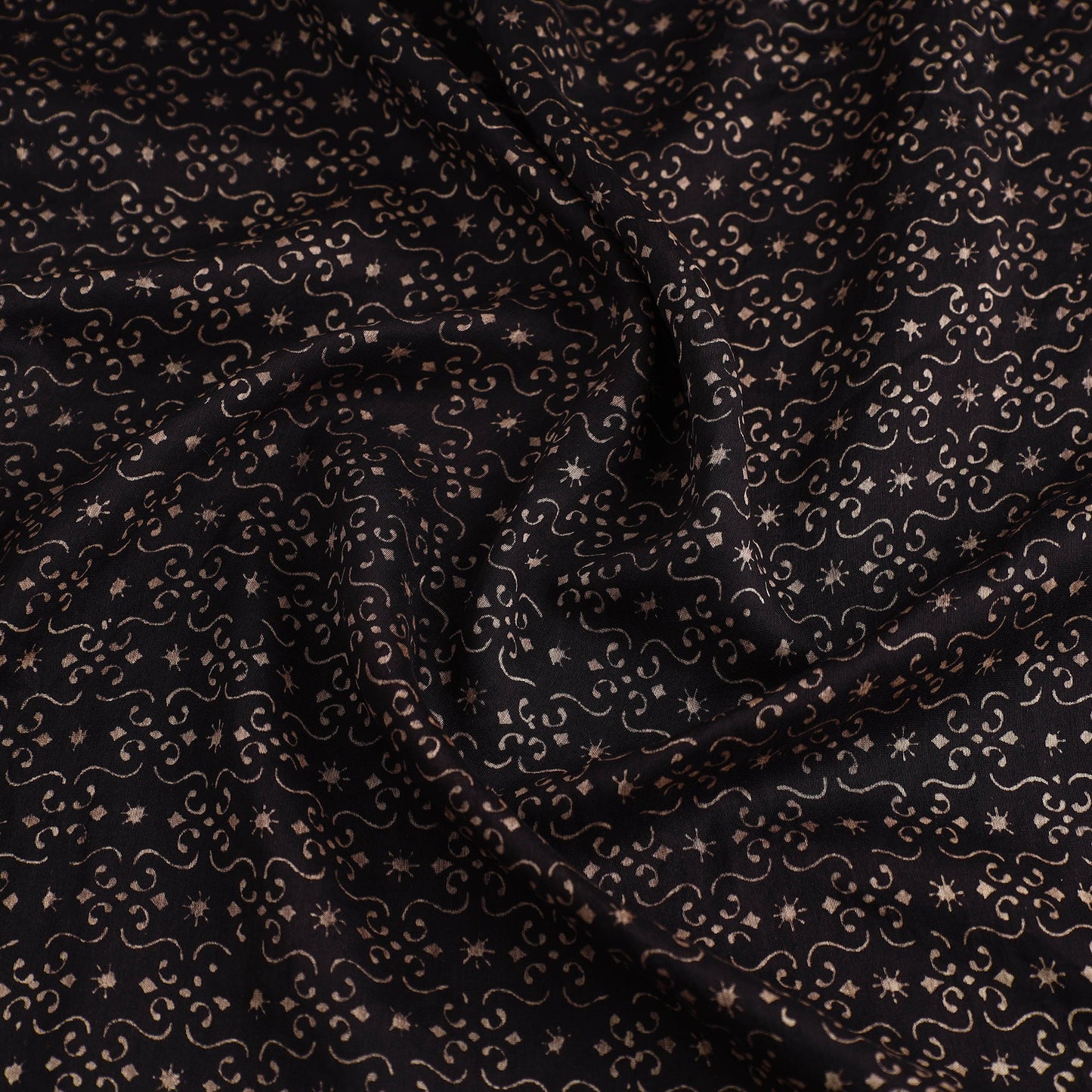 Handloom Chanderi Silk Block Print Ajrakh Fabric