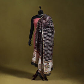 Black - handloom chanderi silk hand sanganeri dupatta 26